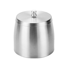 Stainless Steel Smokeless and Odorless Windproof Ashtray with Lid, Portable Ashtray for Home and Outdoor Use (Silver, Large)