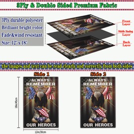 NASIAN Memorial Day Patriotic Garden Flags for Outside 12x18 Inch 3Ply Double Sided 4th of July Independence Veterans Day Flag Outdoor House Yard Holiday Decorations Sign Flag