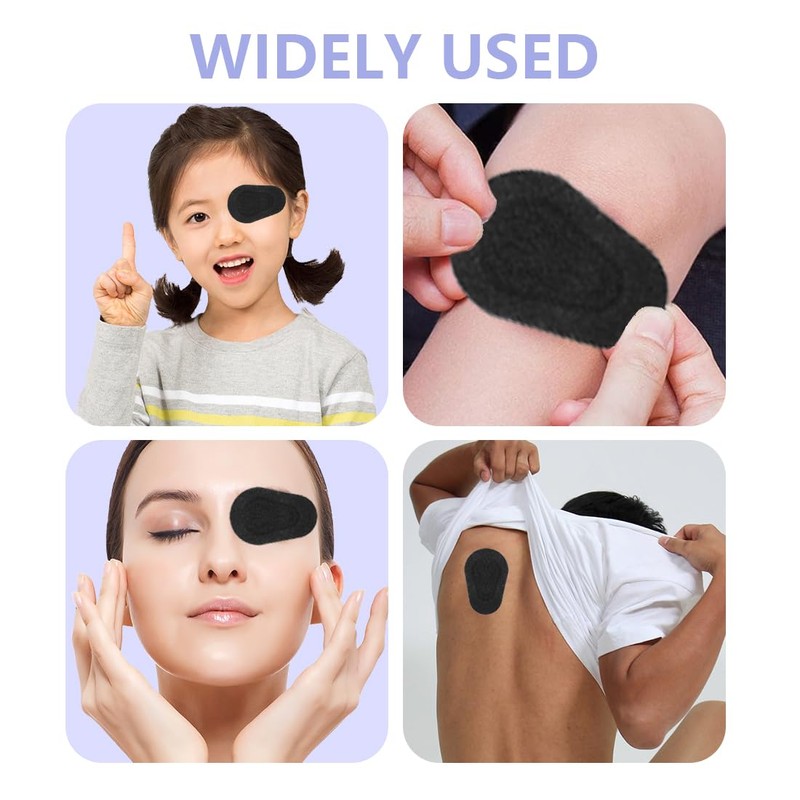 60pcs Sterile Non-Woven Eye Pads Patches, Black Eye Patches for