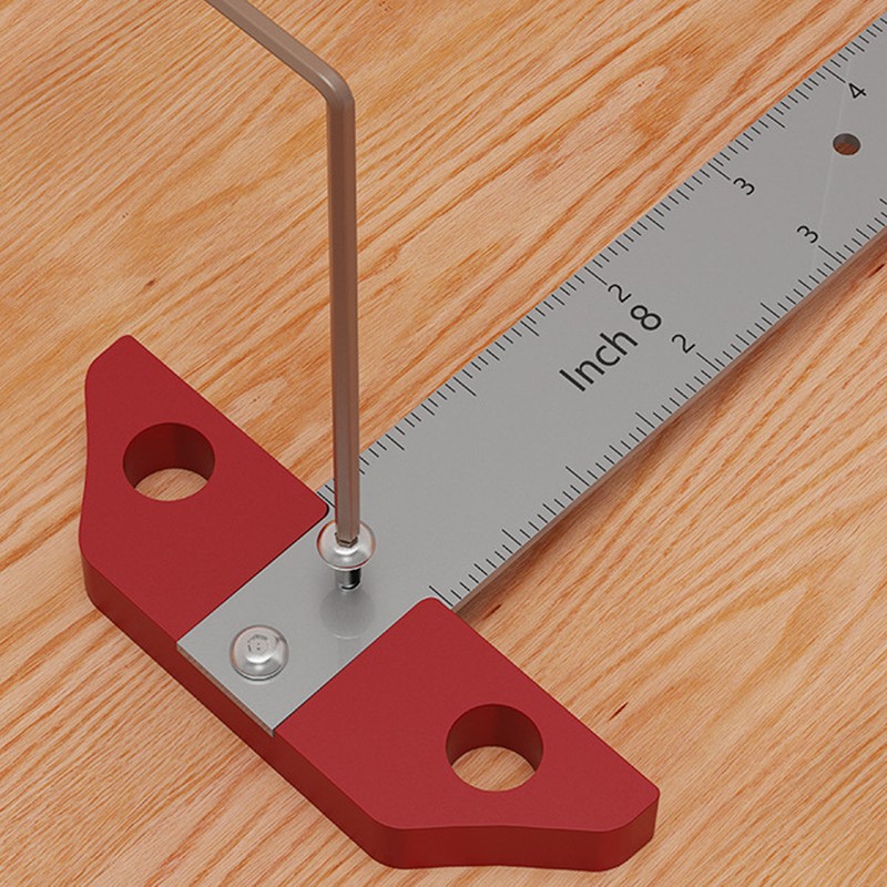T Square Ruler 8in Drawing Metal Woodworking Layout Measuring Scriber