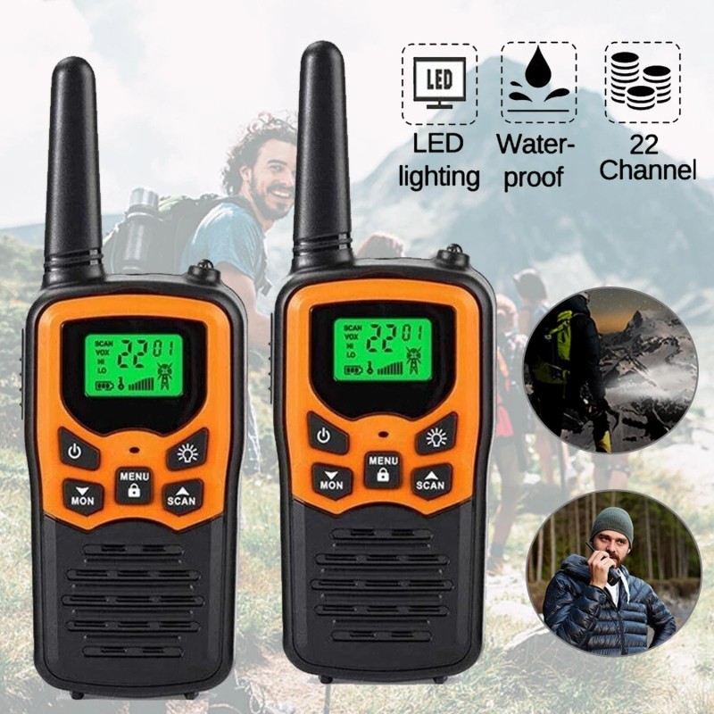 2 PACK Long Range 100 mile Walkie Talkie Two Way