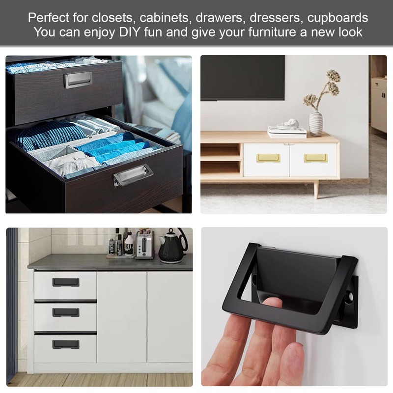 SIGANDG Furniture Handles Invisible Drawer Pull for Cupboards, Drawer Handles,