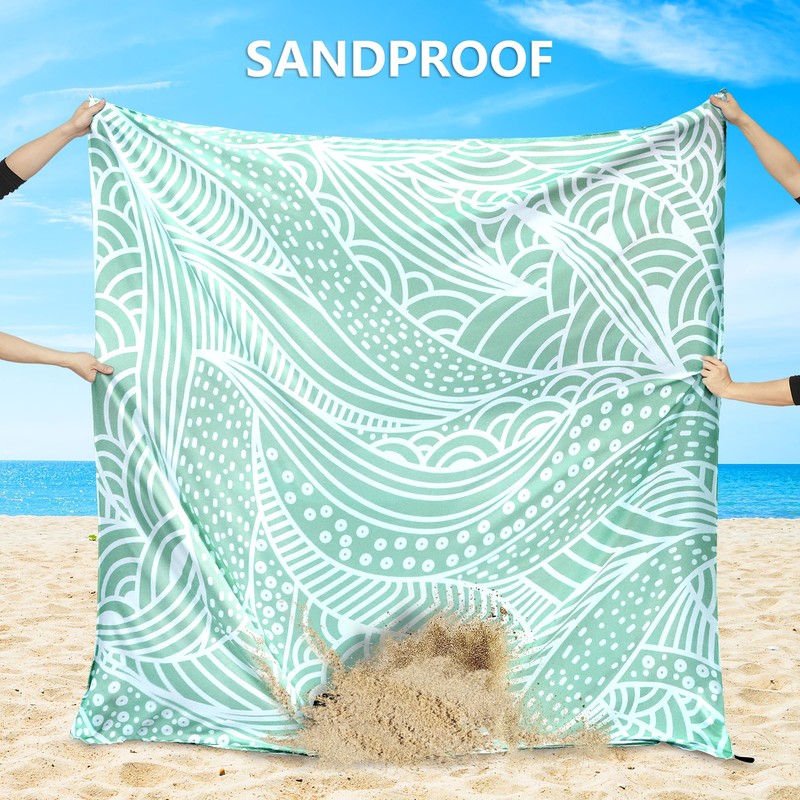 WIWIGO Beach Blanket Waterproof Sandproof Beach Mat 79" X 83"