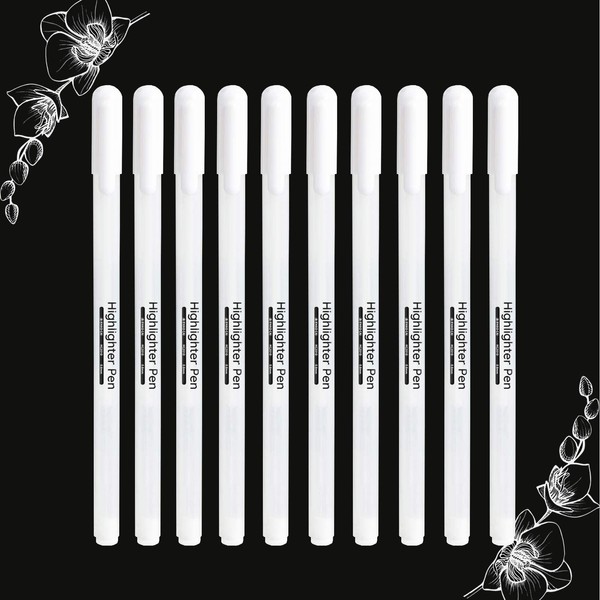 Johiux White Gel Pens,10 Pieces 0.8mm Fine Point Gel Pen