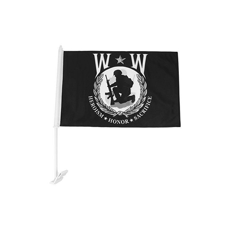 Armycrew Wounded Warrior Military Car Flag with Plastic Hole -