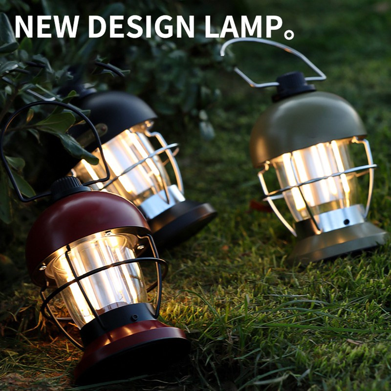 2000mAh LED Camping Lantern Retro Rechargeable Camping Lights Portable Tent