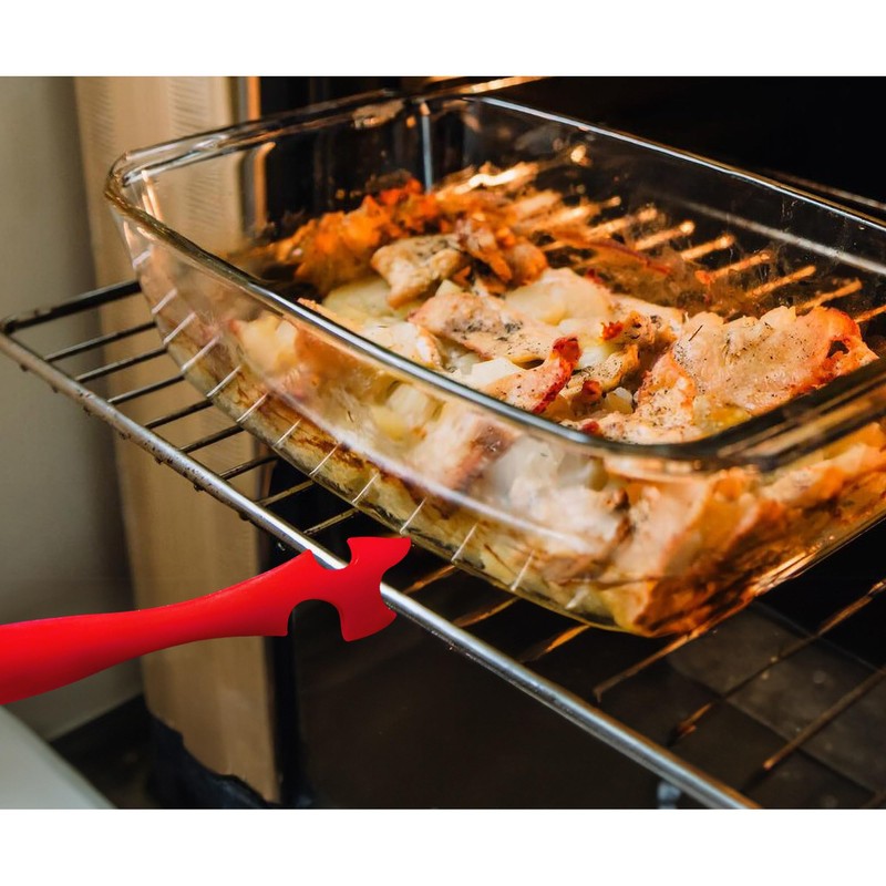 HIC Kitchen Oven Rack Jack, Non-Stick Silicone, Heat Safe, For