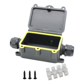 MAKERELE Waterproof Junction Box with Terminals and Screw IP68,3 Way Clamshell-Type Underground Electrical Junction Box Bury Waterproof Electrical Splice Box Maximum Inner Diameter 12mm