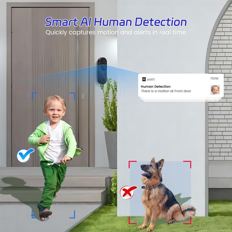 guggre 1080p Wireless Video Doorbell + Indoor Ring Chime, Enhanced