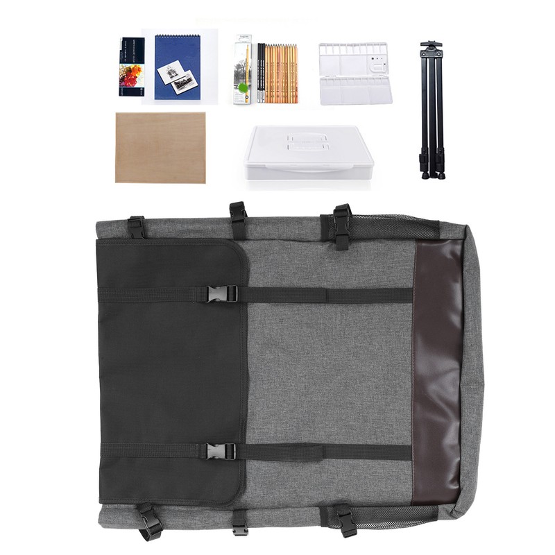 Gray Drawing Board Bag Waterproof 4K Sketchpad Backpack Large Capacity