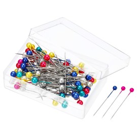 PATIKIL Pearlized Sewing Pins, 2 Set Stainless Steel Ball Head Needle Straight Quilting Pin for Dressmaker Decorations, Multicolor