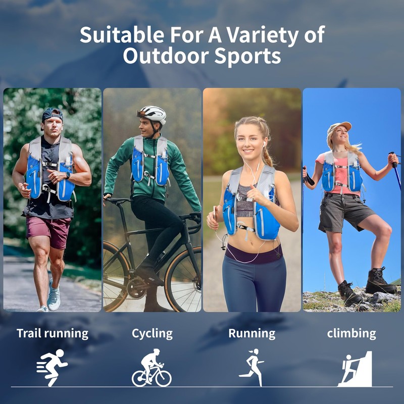 Hydration Running Vest for Women Men,Lightweight Breathable Reflective Hydration Pack