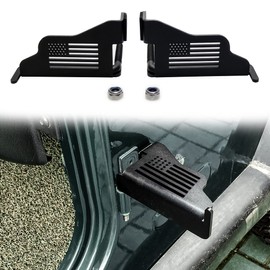 Bestaoo Metal Steel Front Door Foot Pegs Rest Pedals for 2007-2017 Jeep Wrangler JK JKU Accessories - 1 Pair