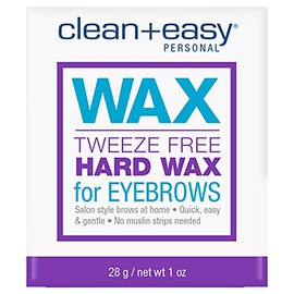 Clean + Easy Cera para microondas, cera dura sin pinzas para cejas 1 oz