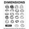 MYGLOAR 44 Piece Rings Set, Stainless Steel Rings, Adjustable Women's