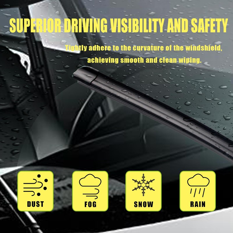 ANIKLUIM® 26"+18" Wiper Blades with 16" Rear Wiper Blade Set