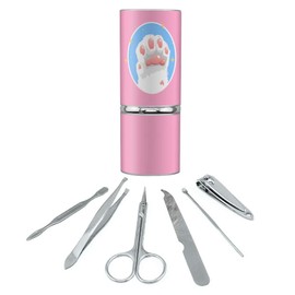 Cat Paw Toe Beans with Cute Sparkles Stainless Steel Manicure Pedicure Grooming Beauty Care Travel Kit