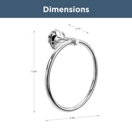 Franklin Brass Woodruff (1-Pack) Hand Towel Holder Polished Chrome Towel Racks for Bathroom Wall Round Towel Ring Holder for Bath Towel Hanger for Kitchen, Bathroom Accessories WDRF46-PC