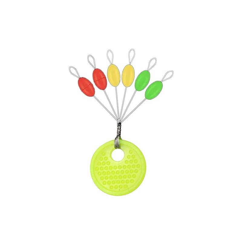 Drchoer 150Pcs Fishing Rubber Bobber Beads Stopper, 6 in 1