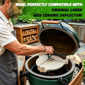 All-Round BBQ Plate Setter Lifter for Original Large Heat Deflector,Compatible with Large Big Green Egg Ceramic Coneggtor,BGE Accessories Replacement 