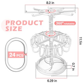 Claw Clip Organizer and Scrunchies Holder Stand, Acrylic Claw Clip Holder Organizer for Women and Girls, Double-Layer, 360-Degree Rotating