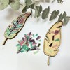 DIY Mosaic Feather Art Kit, Wooden Base with Colorful Glass