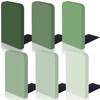 FYSUIMU 6Pcs Boho Sage Green Wood Bookends Gradient Green Wooden