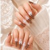 Hime Gyaru Leopard Handmade Nail Tips - Coffin Egg /
