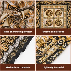 Satin Bandanas Head Scarves - 2PCS Silk Like Neck Scarf Hair Sleeping Fashion Wraps Satin Silk Scarfs for Women (A)