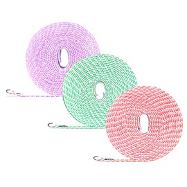Clothesline,3 Pack Clotheslines for Outside, Adjustable Clothes line，Windproof Clothesline with Hooks, Indoor and Outdoor Laundry and Drying Lines,Ideal Camping Essentials (5 m/197 in)