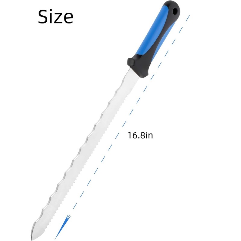 wfljl Insulation Knife with Sheath, 16.8" Serrated Blade
