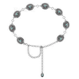 Boneke Chain Waist Belts for Women, Conch Metal Belt Decorated Skinny Waist Adjustable Belt for Jeans or Dresses