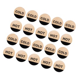 GLOKUUCA Self Stick Hot/Cold Water Label - 6 Pairs/12 Pack Child-Friendly Round Sticker Sign Fits for Faucet Sink - Self-Adhesive Acrylic Stickers - (Golden/Black)