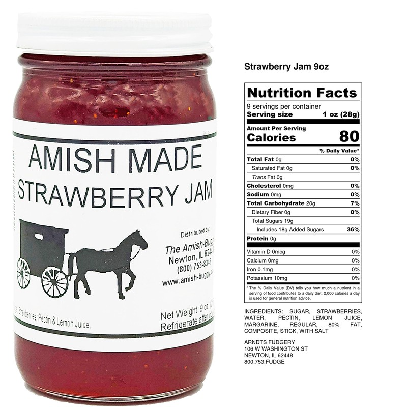 Amish Jam Strawberry - 8 Oz Set of Three Jars