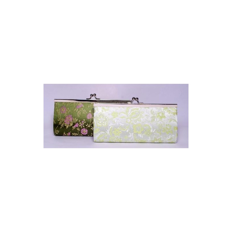 Brocade Wallet or Make-Up Cases - Green