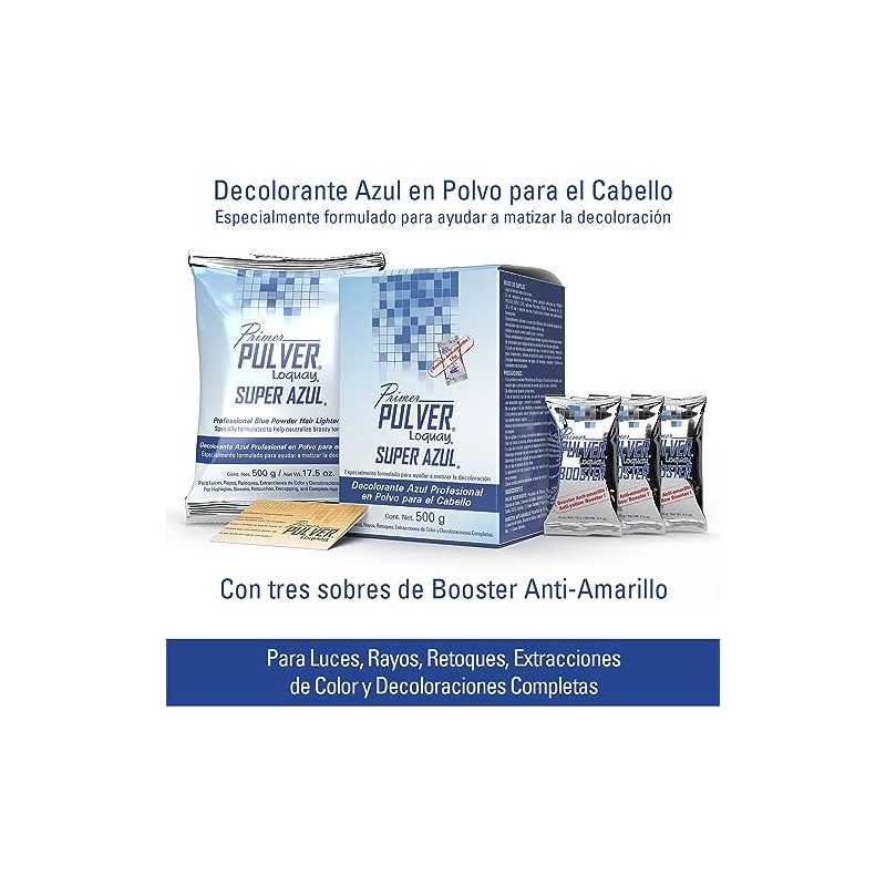 DECOLORANTE PULVER POLVO AZUL LOQUAY