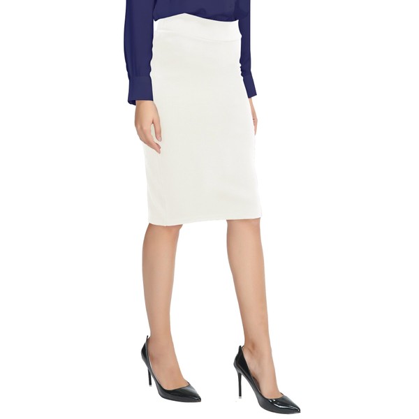 Urban CoCo Women's Elastic Waist Stretch Bodycon Midi Pencil Skirt
