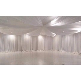 84 Inches Wide pure white Voile Net Curtain wedding drape Fabric (pure white, 84"wide X 5 meter long)
