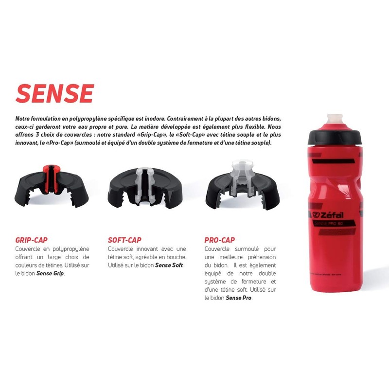 ZEFAL Unisex's Sense Grip 80 Water Bottle, Black/Black, 800ml