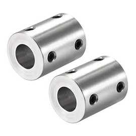 sourcing map Shaft Coupling Connector 8 mm to 10 mm Bore Rigid Coupling Set Screw L25XD20 Aluminium Alloy Pack of 2