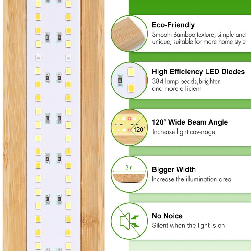 FOXGARDEN® Grow Light, Bamboo Full Spectrum Plant Light Strip for