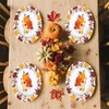 Grencian 50Pcs Autumn Oval Paper Plates 10" x 12" Large
