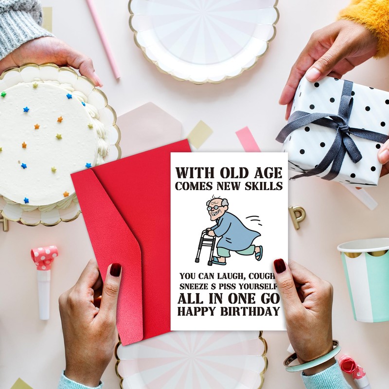 Kalamiao Funny Old Joke Birthday Card for Dad Brother Friend,