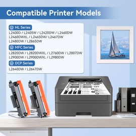MYTONER MYTONER Toner Cartridge Replacement for Brother TN830XL TN830 XL/V/R TN-830 Black High Yield for DCP-L2640DW HL-L2460DW L2480DW MFC-L2820DW XL HL-L2405W HL-L2400D 2465DW Printer, 2Pack