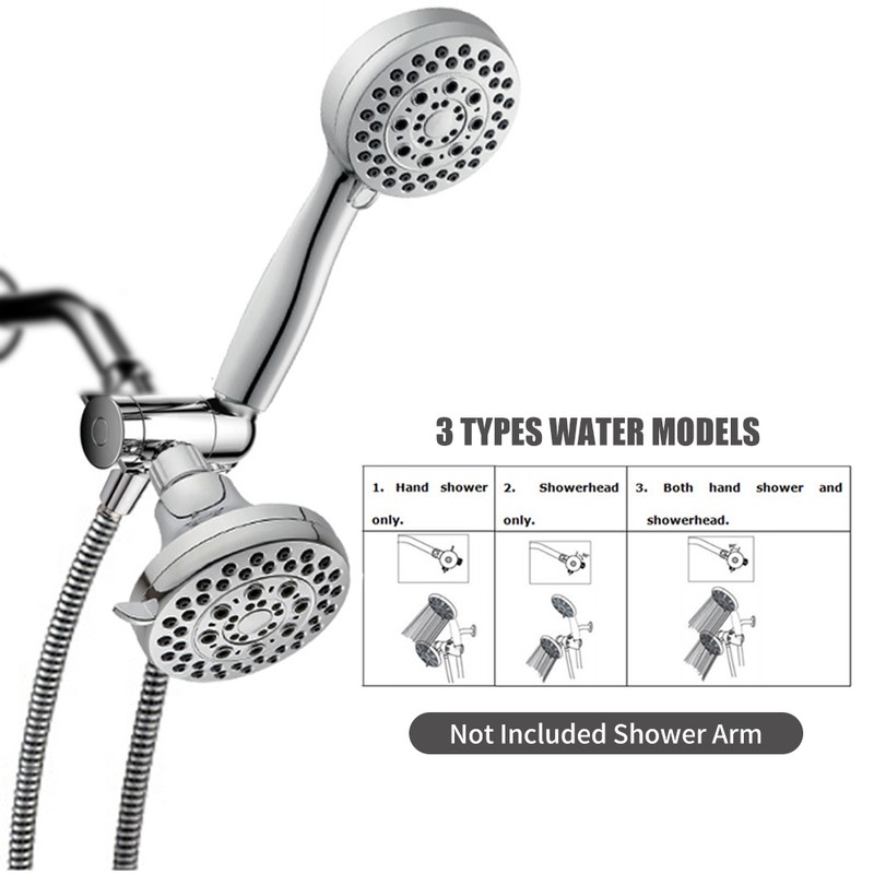Handheld Shower Head Rain Showerhead Combo 5 Spray Settings High