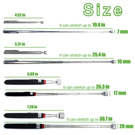 Telescopic Magnet, Magnetic Pick Up Tool 4 Pack, Magnetic Retrieval Tool, Magnet Stick (1.5LB 3LB 10LB 15LB) by QPEY
