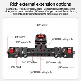 CS PRIORITY Universal-Kamera-Erweiterungsplatte aus Aluminiumlegierung, 1/4-Zoll-Schraube, Dreifach-Halterung, für Stative, Selfie-Sticks (1/4-Zoll-Schneckenkopf)