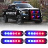 Xprite 4PCS LED Emergency Strobe Lights, Red Blue 12-LED Surface
