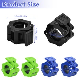 NEUSID Pack of 6 Dumbbell Clasps, 30 mm Dumbbell Bars, Fastening, Barbell Clamps, Quick Lock for Workout, Weightlifting, Training, Fitness Accessories (Black, Blue, Green)