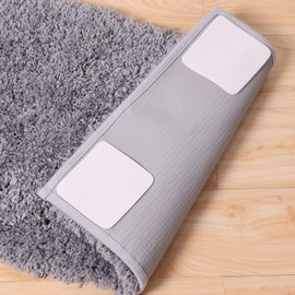 FuKuEn Rug Pad Gripper for Hardwood Floor Non-Slip Vacuum Tech Invisible Grippers for Carpet Anti Skid Self Adhesive Area Rug Pad for Tile Washable Cuttable Reusable Rug Tape 10x10cm